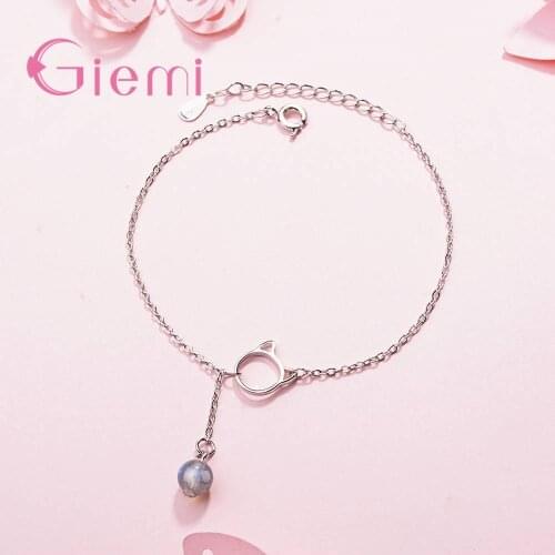 New Arrival 2 Colours AAA Crystal Ball 925 Sterling Silver Pendant Bracelet For Women Girls Lovely Holiday Gift