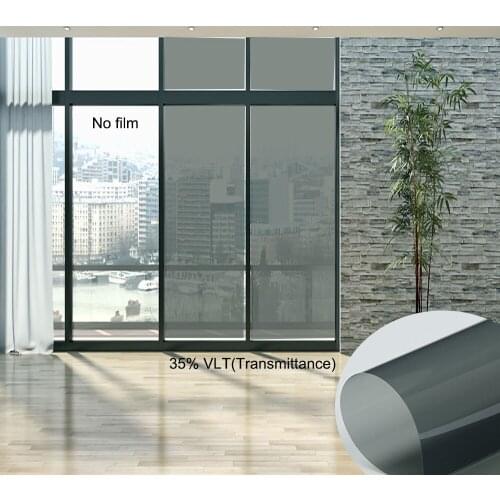 SUNICE 35% Transmittance Window Film UV Proof Glue Nano Ceramic Solar Tint for Buidling Home Glass 50cmX500cm(20inch*16.5ft)