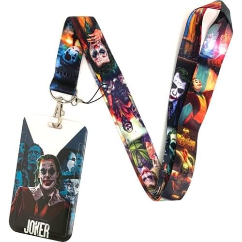 Movie Horror Clown The Joker Lanyard Keychain For Keys Cellphone Straps Neck Strap ID Card Badge Holder Keycord DIY Hanging Rope