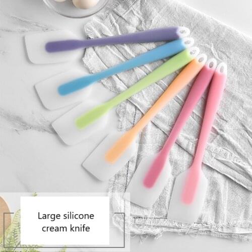 Wholesale FDA One-Piece Silicone Scraper Translucent Large Cream Knife DIY Baking Supplies Cake Tools