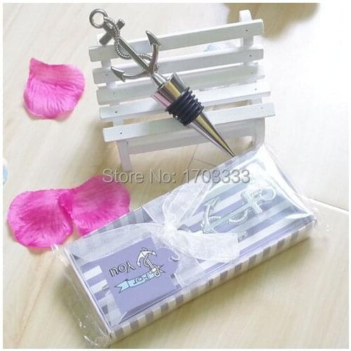 Wedding favor gift and giveaways for man guest -- Nautical Themed Anchor Wine Bottle Stopper party souvenir 100pcs/lot