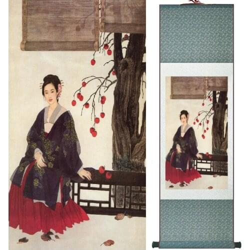 Traditional Chinese pretty girls painting Home Office Decoration beautifull women painting040608