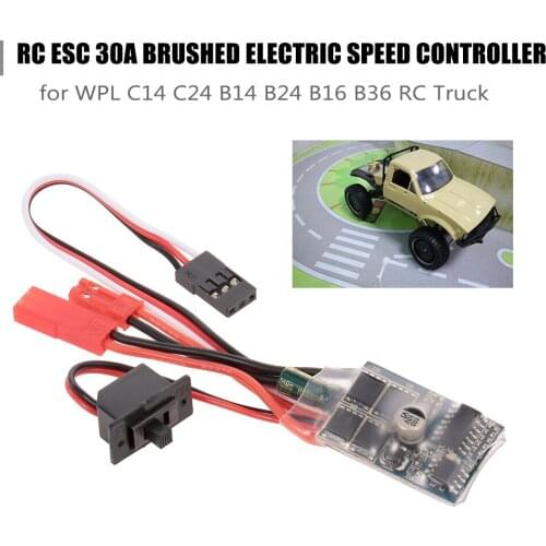 Goolsky RC Car Space Parts ESC 30A Brushed Electric Speed Controller for WPL C14 C24 B14 B24 B16 B36 Crawler Off-road Semi-truck