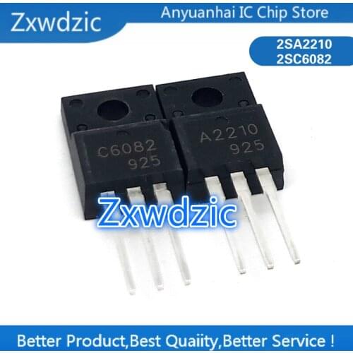 10PCS A2210 C6082 TO-220F 5Pairs (5pcs 2SA2210 + 5pcs 2SC6082) TO-220