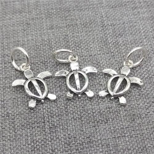 10pcs of 925 Sterling Silver Small Turtle Charms for Sea Ocean Bracelet