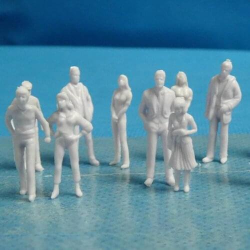 100Pcs 1/25 to 1/200 Scale White Model People Figure Architectural Mini Unpainted ABS plastic DIY Toy