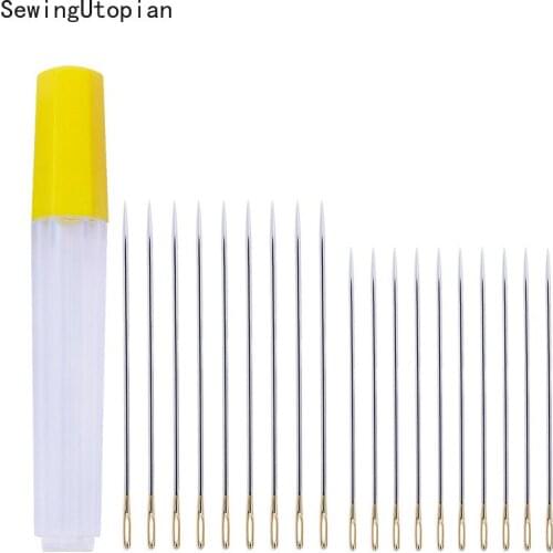 20PCS Leather Crafts Sewing Needle Pointed Embroidery Stitching Gold Tail Big Eye Needles Embroidery Craft DIY NeedleWork