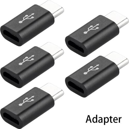 New 5PCS Mobile Phone Adapter Micro To USB-C Type-C Adapter Micro Usb Adapter USB ​Type C General For Smart Product 2 Colors