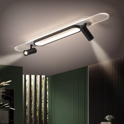 New Nordic Acrylic Simple Modern Chandelier Minimalist Home Decor Restaurant Cafe Ceiling Lights Lighting Black And White Lustre