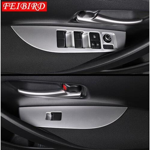 Auto Styling Inner Door Armrest Window Lift Button Cover Trim Fit For Toyota Corolla 2019 2020 2021 Matte Carbon Fiber ABS