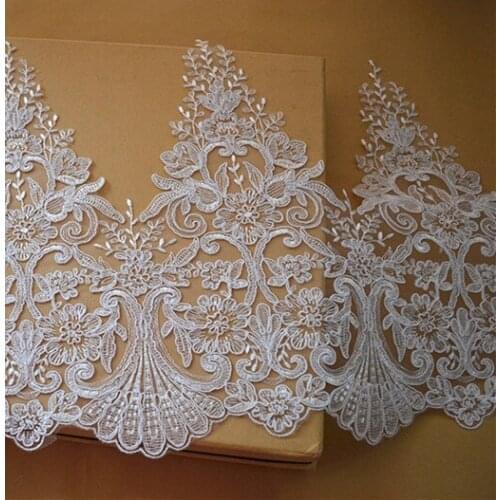 Large lace trim scallop lace boarder Ivory Bridal Dresses Lace Boarder Trim DIY Veil Trim 10 Yards