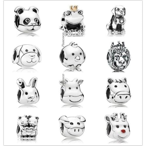 Authentic 925 Sterling Silver Cat Cute Dog Remarkable Rabbit Cow Charm Bead Fit Pandora Bracelet & Necklace Jewelry