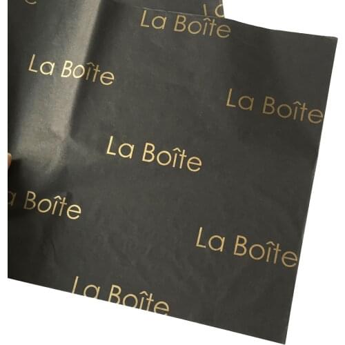 Very Cheaper Custom Box Printed Brand Logo Gift Black Tissue Paper For Packaging