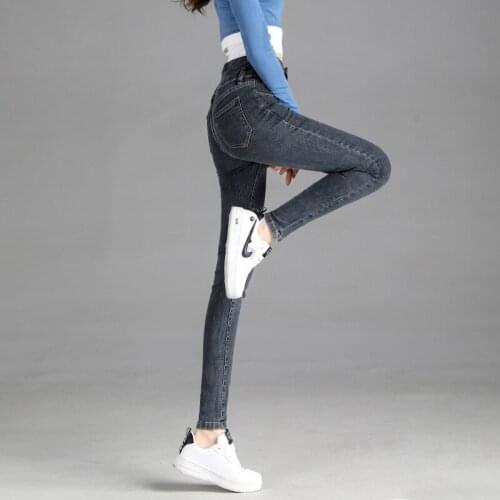2021 Spring New Womens Tight High Stretch Mom Skinny Jeans High Waist Slim Denim Pencil Pants Fashion Brand Cowboy Trousers