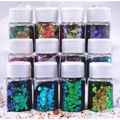 Chameleon Aurora Hexagon Glitter Bling Bling Filling for Resin Craft Festive Jewelry Tools UV Resin Iridescent 20ml