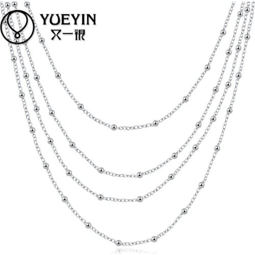 HOT SELL Silver plated Necklace pendant for women charm link chain wedding jewelry silver-plating unisex Necklace for men