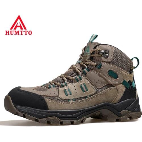HUMTTO Men Women Waterproof Hiking Shoes Genuine Leather Winter Boots Outdoor Trekking Shoes Climbing Men Hunting Tactical Boots