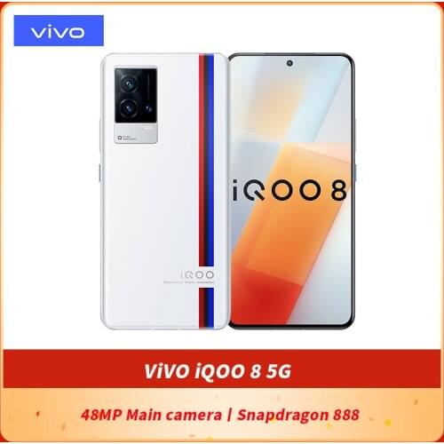 Original VIVO IQOO 8 5G Gaming SmartPhone 6.56 Inch 120Hz AMOLED Snapdragon 888 Octa Core 120W SuperVOOC 48MP Triple Camera NFC