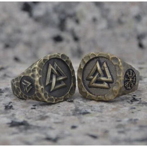 Classic Vintage Viking Celtic Knot Amulet Rings for Men Fashion Casual Jewelry Gift