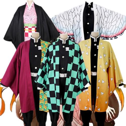 Demon Slayer Cosplay Costume Kimetsu no Yaiba Kamado Tanjirou Nezuko Agatsuma Zenitsu Tomioka Giyuu Kochou Shinobu Cosplay Wig