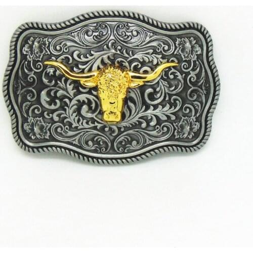 Cowboy buckle Taurus retro pattern zinc alloy belt buckle wearable fashion luxury belt buckle
