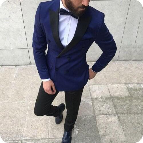 Handsome Groomsmen Peak Lapel Groom Tuxedos Mens Wedding Dress Man Jacket Blazer Prom Dinner (Jacket+Pants+Tie) K118
