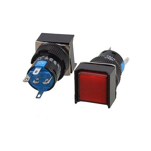 Red Square Cap 1NO 1NC AC 250V 5A Momentary Push Button Switch
