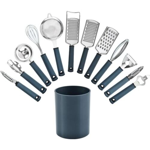 10/11/12pcs Kitchen Gadget Set Stainless Steel Garlic Press Cutter Scoop Peeler Cheese Grater Kitchenware Kitchen Accessories