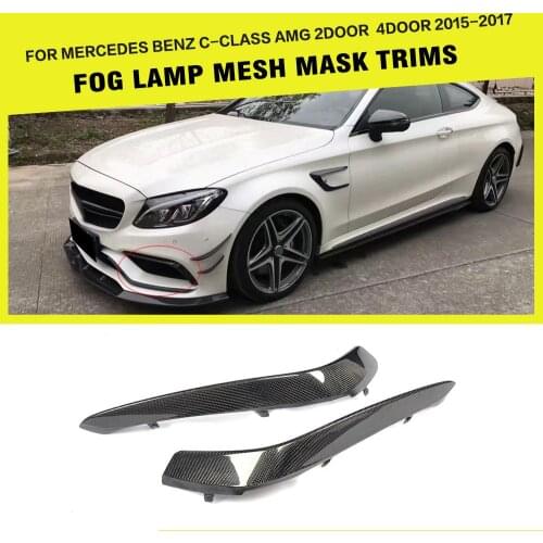 Carbon Fiber / FRP Fog Lamp Eyebrows Trims for Mercedes-Benz C-Class W205 C63 AMG 2015 2016 2017