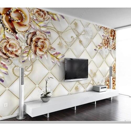 Papel de parede Modern fashion 3D jewelry rose European style wallpaper mural,living room tv wall bedroom wall papers home decor