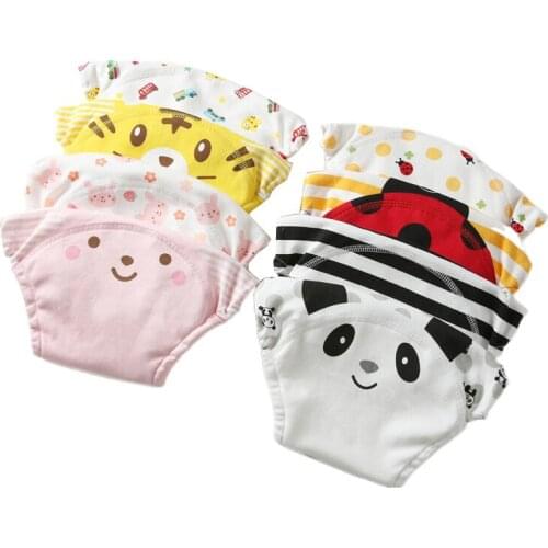 Wholesale 6 Pcs 6-Layer Gauze Baby Training Pants Newborn Diaper Pants Pure Cotton Washable Leak-Proof Diaper Pants