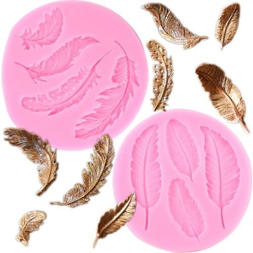 Feather Sugar Buttons Silicone Mold Fondant Mold Cake Decorating Tools Chocolate Gumpaste Mold
