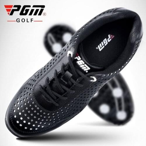 Pgm Breathable Golf Shoes for Men Professional Cushion Soft Leather Trainers Shoes Lace Up Non-slip Sneakers AA10101
