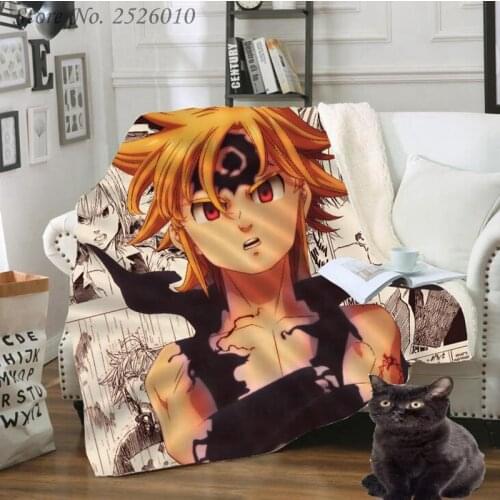 Throw blanket The Seven Deadly Sins 3D Velvet Plush Blanket Bedspread For Kids Girls Sherpa Blanket Couch Quilt Cover Travel 07