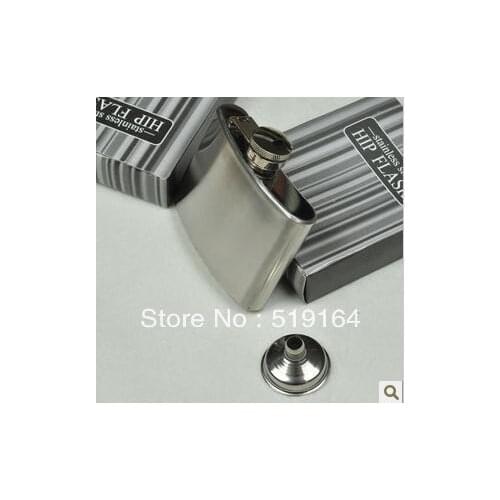 Portable 4OZ Liquor Rectangle Hip Flask Wine Pot Flagon with Funnel