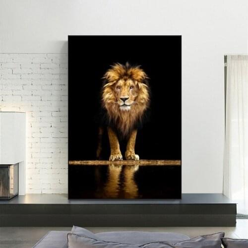 Wild Lion Canvas Posters and Prints African Animals Paintings on The Wall Art Pictures for Home Living Room Wall Decor No Frame