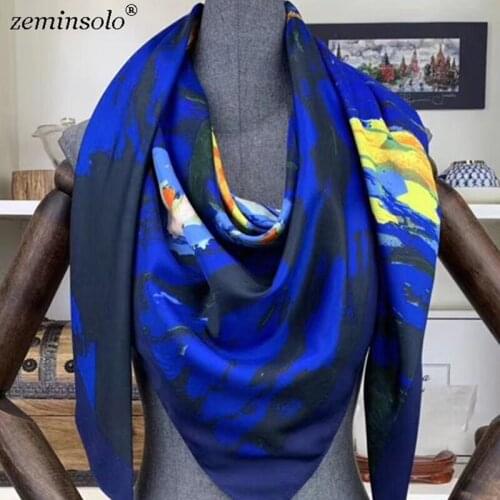 Luxury Brand 100% Twill Silk Scarf Women Wraps Echarpe Square Female Large Size Scarves For Women Shawls Hijab Neckerchief