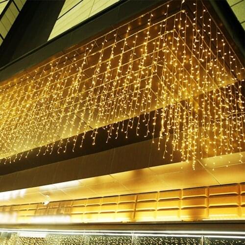 Christmas Decoration 16M 20M LED Christmas Lights Outdoor Curtain Icicle Droop 0.6m String Lights Fairy Light Garland Kerst