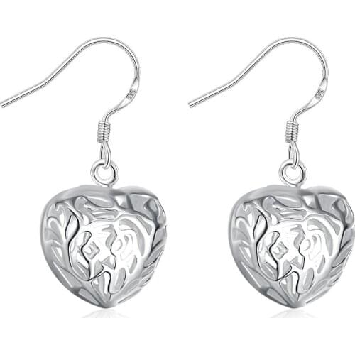 ZEMIOR Heart Shaped Pattern Silver New Products Fashion Women Trend Earrings Send Wife Girlfriend Birthday Jewelry Gift Hot Sell