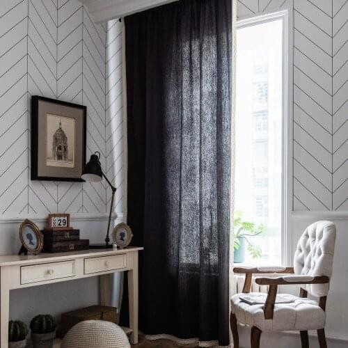 Cilected Gray Lace Curtain Kitchen Curtain Cotton Linen Semi-Shade Bay Window Curtain Balcony Partition Curtain Home Decoration