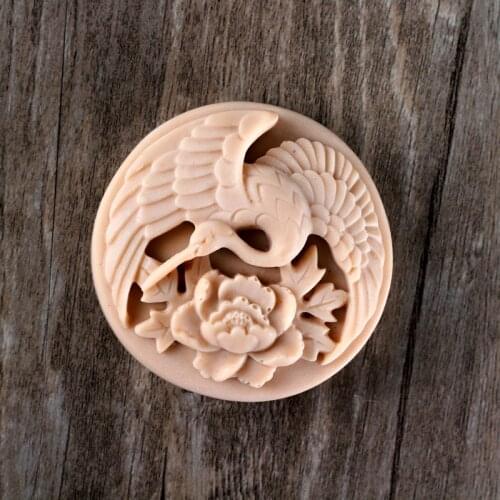 Silicone Soap Mold for Soap Making Round Crane Soap Mould Handmade Craft Bath Bomb Resin Clay Decorating Tool