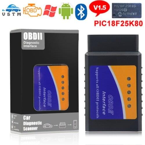 ELM327 V1.5 Super Mini ELM327 BT PIC18F25K80 Chip OBDII Scanner elm327 v1.5 OBD2 Bluetooth Supports OBD2 Protocols