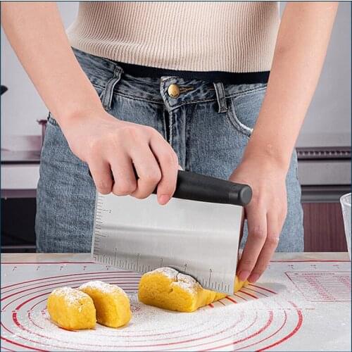 Cake Scraper Pastry Cutters Stainless Steel Baking Cake Cooking Dough Scraper Fondant Spatulas Edge DIY Baking Decorating Tools