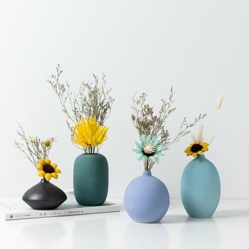 Morden Colorful Ceramic Vase Chinese Arts And Crafts Contracted Porcelain Flower Bottle Creative Wedding Gifts Home Decoration