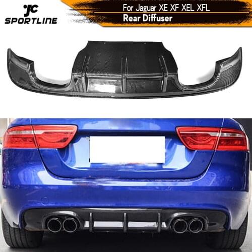 Carbon Fiber / FRP Rear Bumper Lip Diffuser Spoiler for Jaguar XE Sedan 4-Door 2015 2016 2017 Rear Bumper Lip Guard Spoiler