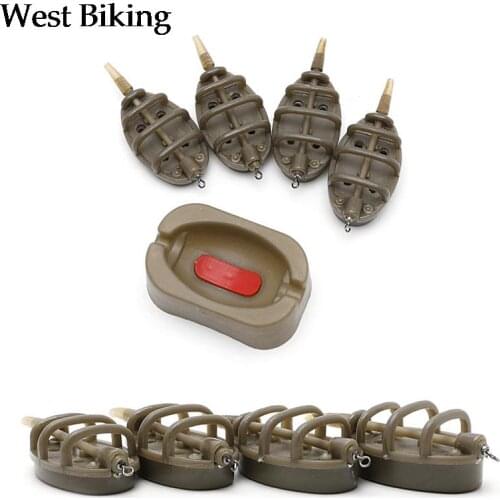Inline Method Carp Fishing Feeder 4 Feeders 15/20/25/35g 30/40/50/60g Mould Set