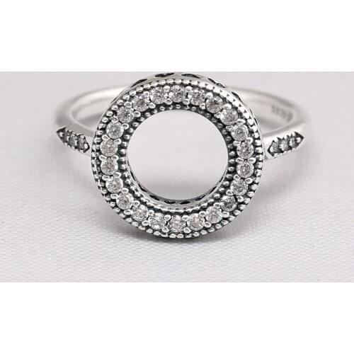 Original Hearts of Halo With Crystal Rings For Women 925 Sterling Silver Ring Wedding Party Gift Europe Jewelry