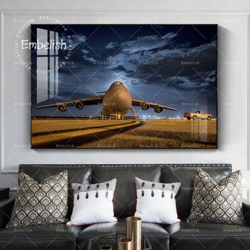 1 Piece Sunset Airplane Landscape Modern Home Decor Pictures For Living Room Modern Home Decor Posters HD Canvas Oil Paintings
