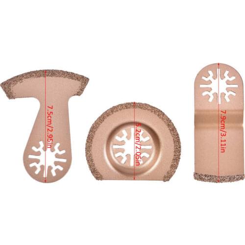 3pcs carbide oscillating multi tool saw blades for Tile grout mortar for Fein