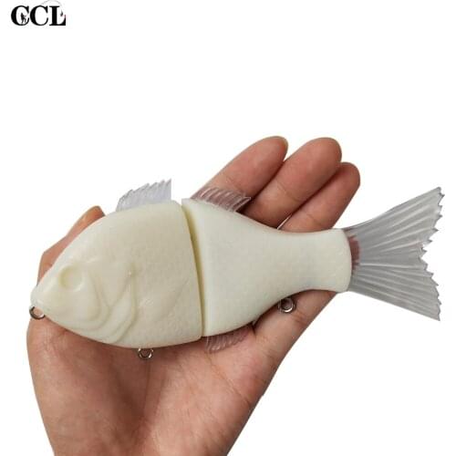 5.3 Inch 56g Blank Super Bluegill Swimbait Perfect Gliding Action Lures Fishing Floating Swimbait for Pike Bass Fishing